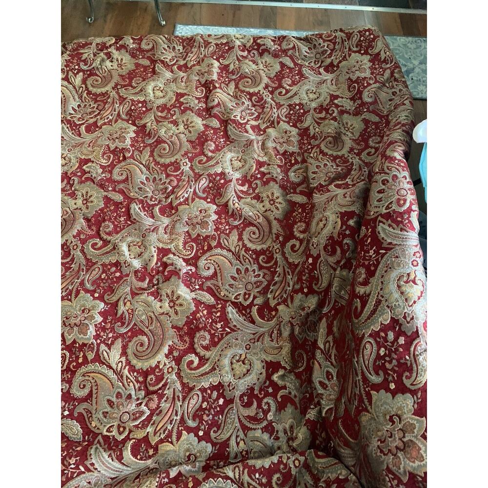 CROSCILL Comforter King Corded Reversible GOLD RUST maroon red Heavy